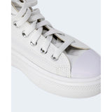 Converse White Cotton High Top Sneakers