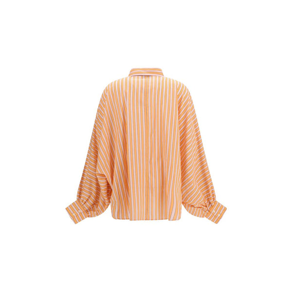 SOSUE Orange Cotton Pattern Shirt
