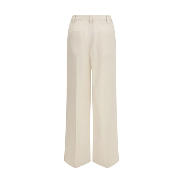 Brunello Cucinelli Beige Viscose Casual Pants
