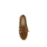 Stuart Weitzman Brown Calf Leather Bos Taurus Slip-On Loafers