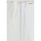 Marni White Cotton Casual Pants