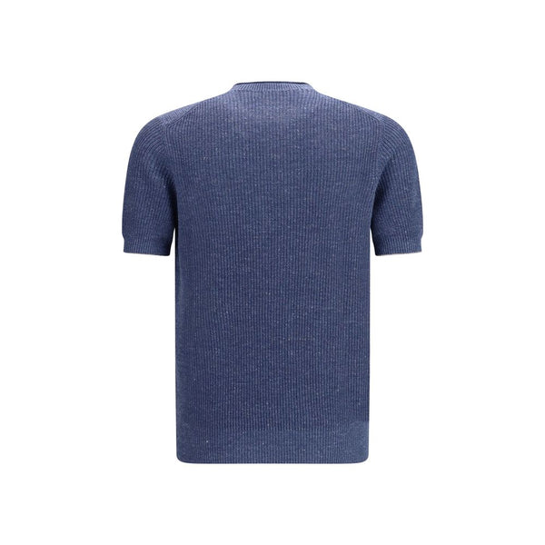 Brunello Cucinelli Blue Linen T-Shirt