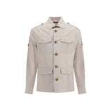Brunello Cucinelli Beige Cotton Full-Length Jacket