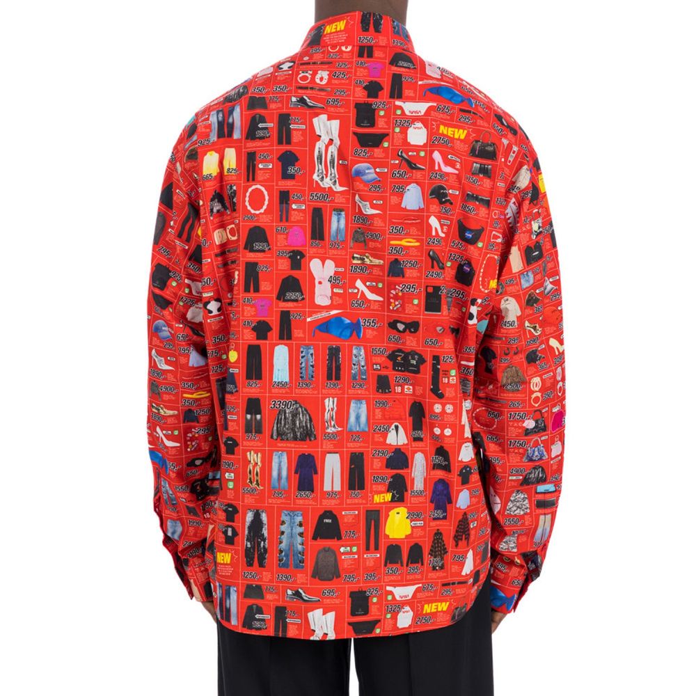 Balenciaga Red Cotton Dress Shirt