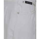 Dolce & Gabbana White Cotton Relaxed Fit Jeans