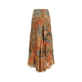 Etro Multicolor Silk Long Skirt