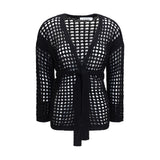 Max Mara Pure Black Cotton Cardigan
