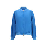 Versace Blue Silk Bomber