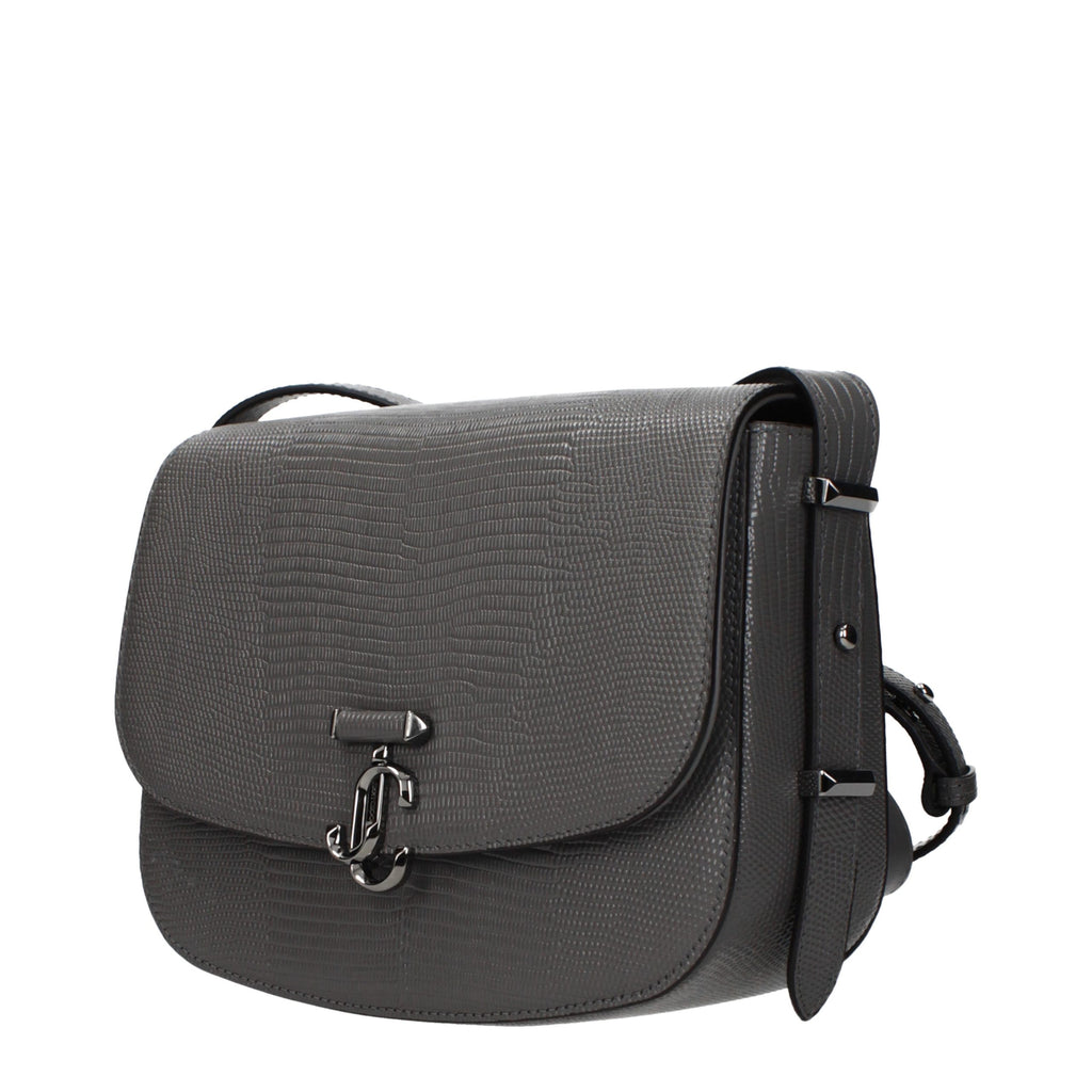 Jimmy Choo Gray Leather Crossbody Bag