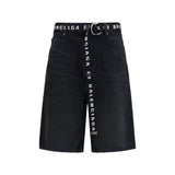 Balenciaga Black Cotton Bermuda Shorts