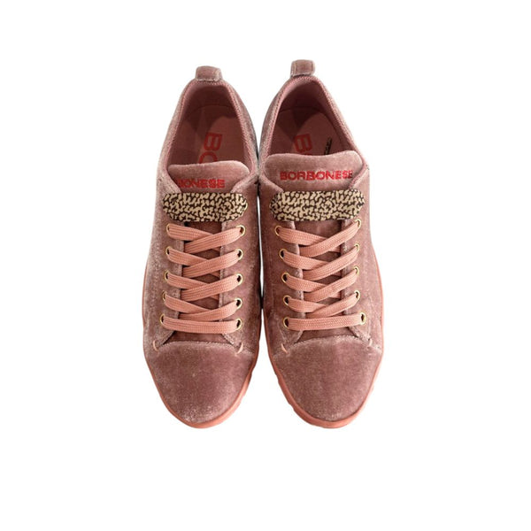 Borbonese Pink Fabric Women Sneakers