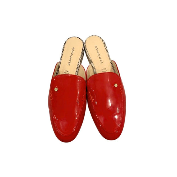 Borbonese Red Leather Women Sandal