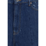 Marine Serre Blue Cotton Bermuda Shorts