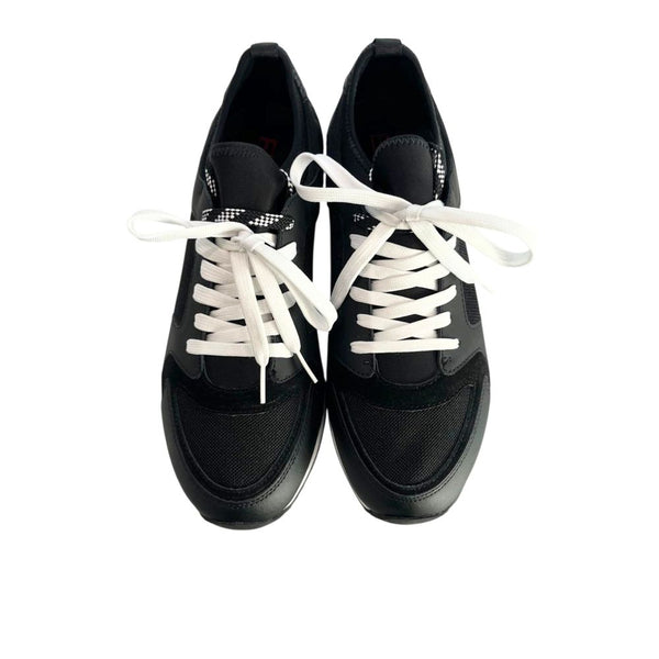 Borbonese Black Leather Men Sneaker