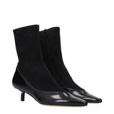 Jacquemus Black Leather Ankle Boots