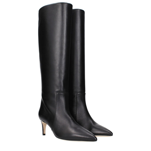 Paris Texas Black Leather Ankle Boots