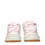Barrow White Leather Low Top Sneakers