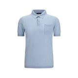 Aragona Cashmere Blue Cotton Polo Shirt
