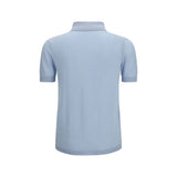 Aragona Cashmere Blue Cotton Polo Shirt