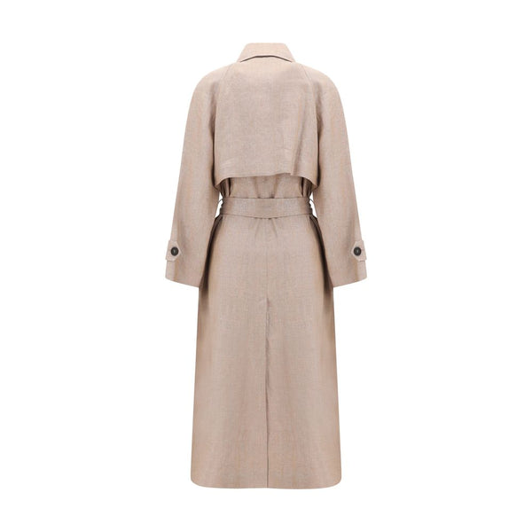 Brunello Cucinelli Multicolor Linen Trench Coat