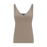 Brunello Cucinelli Beige Cotton Sleeveles T-Shirt
