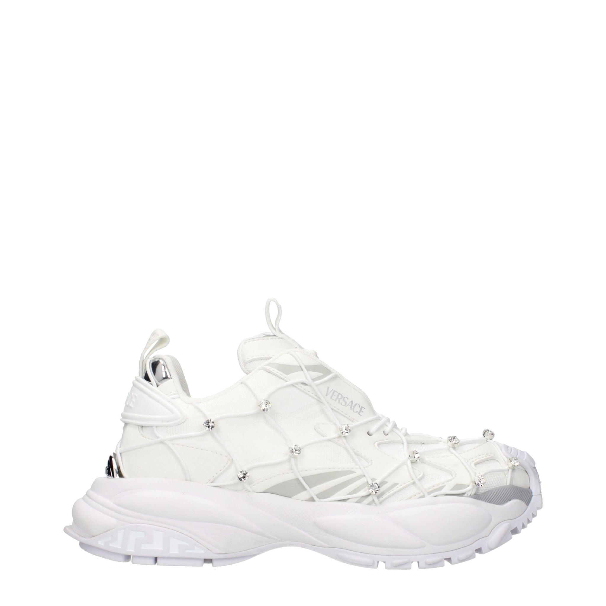 Versace White Fabric Sneakers