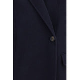 Brunello Cucinelli Blue Wool Oves Aries Full-Length Jacket