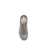 Brunello Cucinelli Gray Calf Leather Bos Taurus Sneakers