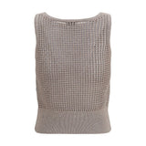 Brunello Cucinelli Beige Cotton Tank Tops