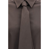 Brunello Cucinelli Brown Cotton Dress Shirt