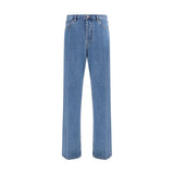 Valentino Garavani Blue Cotton Straight-Leg Jeans