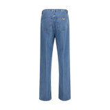 Valentino Garavani Blue Cotton Straight-Leg Jeans