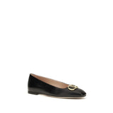 Valentino Garavani Black Calf Leather Bos Taurus Ballet Flats