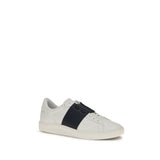 Valentino Garavani Blue Calf Leather Bos Taurus Low Top Sneakers