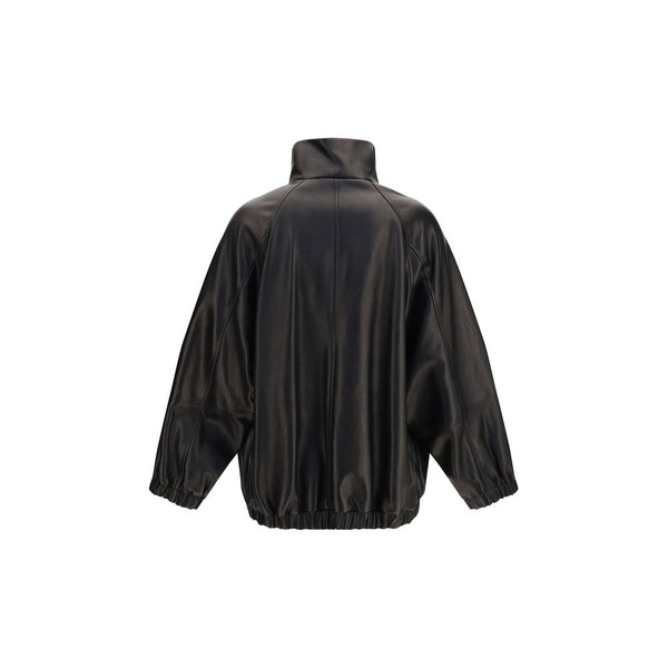 Brunello Cucinelli Black Lamb Ovis Aries Aries Leather Jacket