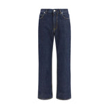 Fendi Blue Cotton Straight-Leg Jeans