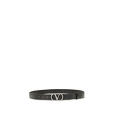 Valentino Garavani Black Calf Leather Bos Taurus Regular Belt