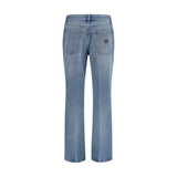 Miu Miu Blue Polyester Relaxed Fit Jeans