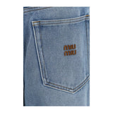 Miu Miu Blue Polyester Relaxed Fit Jeans