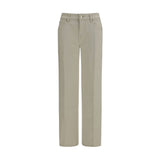 7FOR Beige Cotton Straight-Leg Jeans