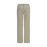 7FOR Beige Cotton Straight-Leg Jeans