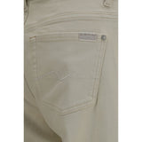 7FOR Beige Cotton Straight-Leg Jeans