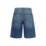 7FOR Blue Cotton Bermuda Shorts