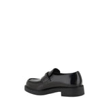 Prada Black Calf Leather Bos Taurus Platform Loafers