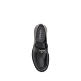 Prada Black Calf Leather Bos Taurus Platform Loafers