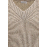 Brunello Cucinelli Beige Cashmere Sweatshirt