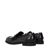 Miu Miu Black Leather Slip-On Loafers
