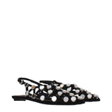 The Attico Black Leather Ballet Flats