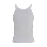 Fendi White Cotton Sleeveles T-Shirt