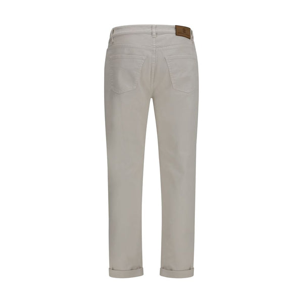 Brunello Cucinelli White Cotton Straight-Leg Jeans